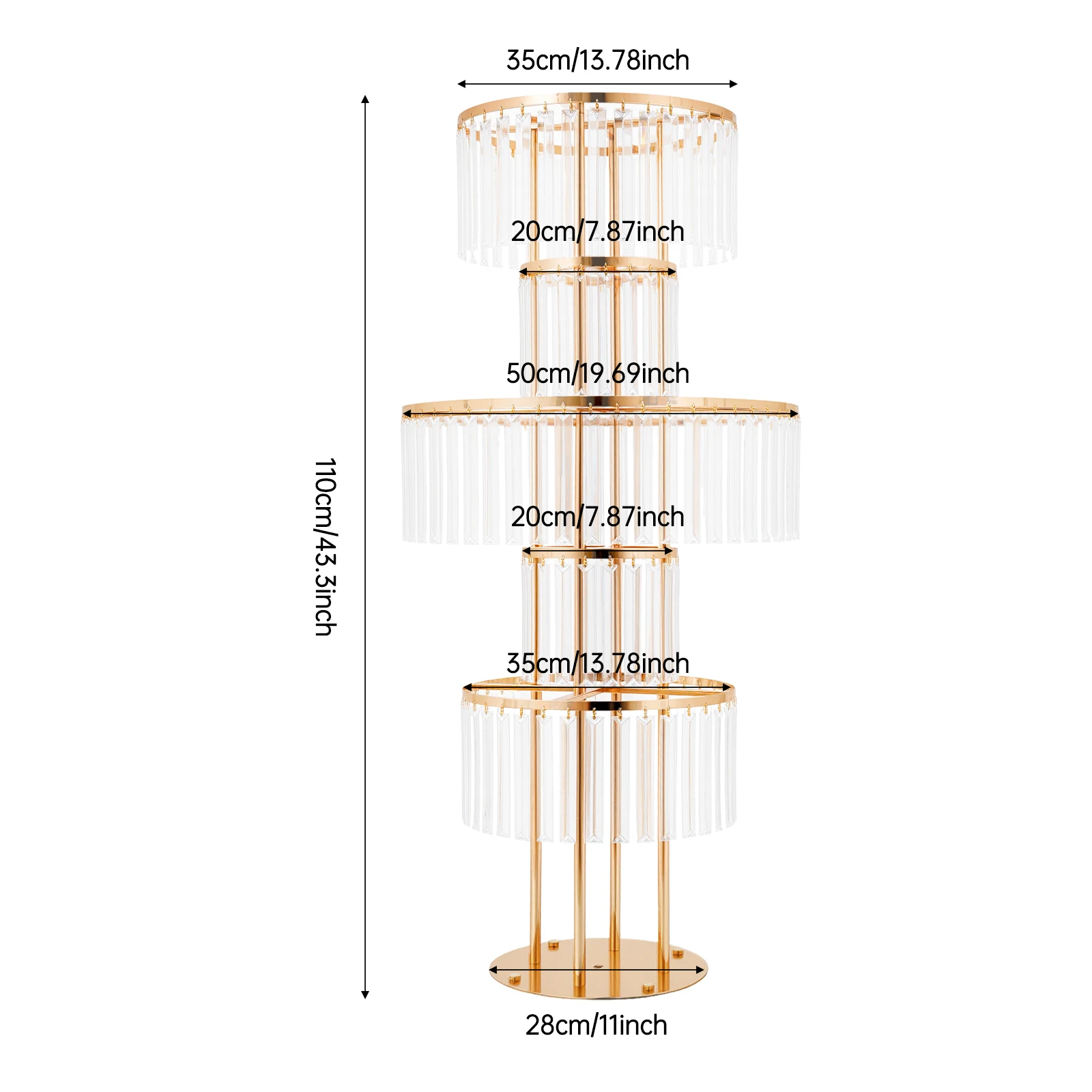 2 Pack Multi-layer Flower Rack Acrylic Ice Curtain Ornaments, High Load Bearing Structure For Hotel Cafe Festival Decoration