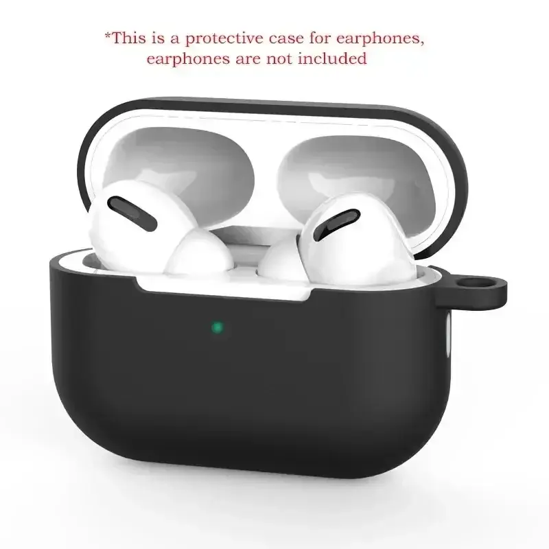 Capa protetora de silicone para AirPods Pro, cor sólida, Apple Bluetooth Headset, capa macia, novo