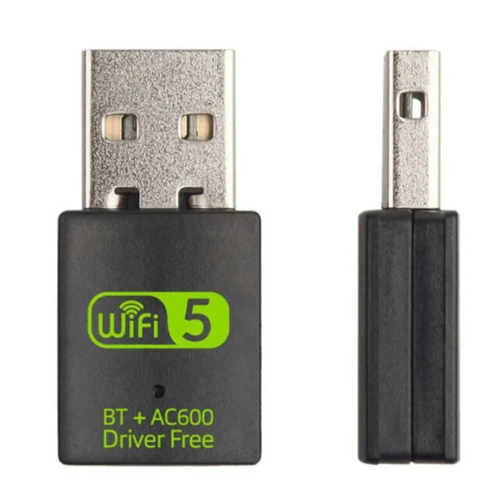 600Mbps Bluetooth 5.0 2 em 1 Dongle Bluetooth BT + AC600 Adaptador de rede Wifi Driver grátis USB2.0 Placa de rede sem fio