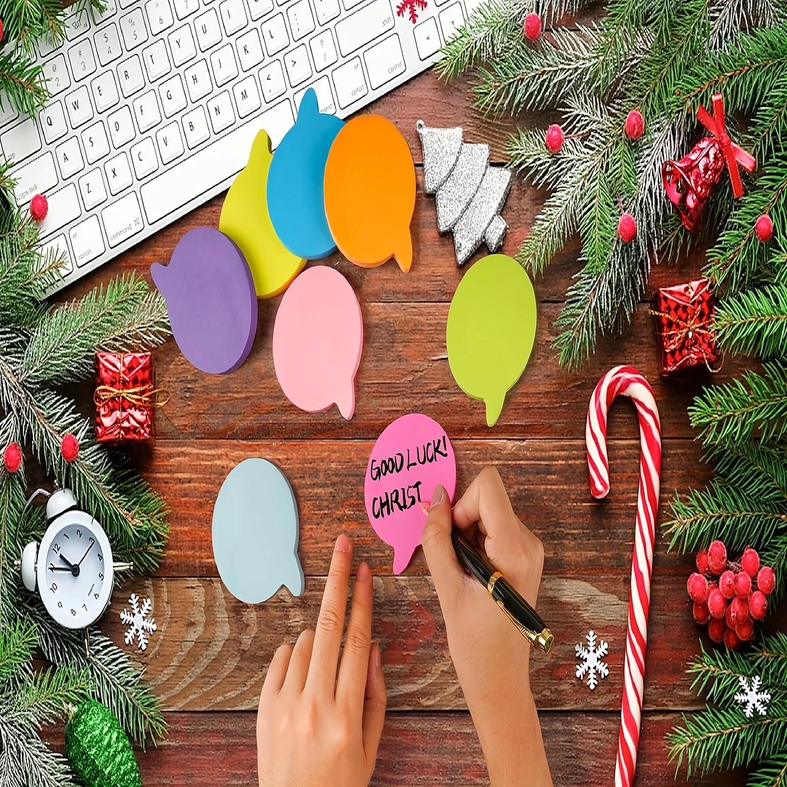 2/8 Stück Leuchtende Farbige Selbstklebende Tropfenförmige Haftnotizen, Bubble Sticky Note Pad für Zuhause, Schule, Büro, Laptop, Kühlschrank – Detail 3