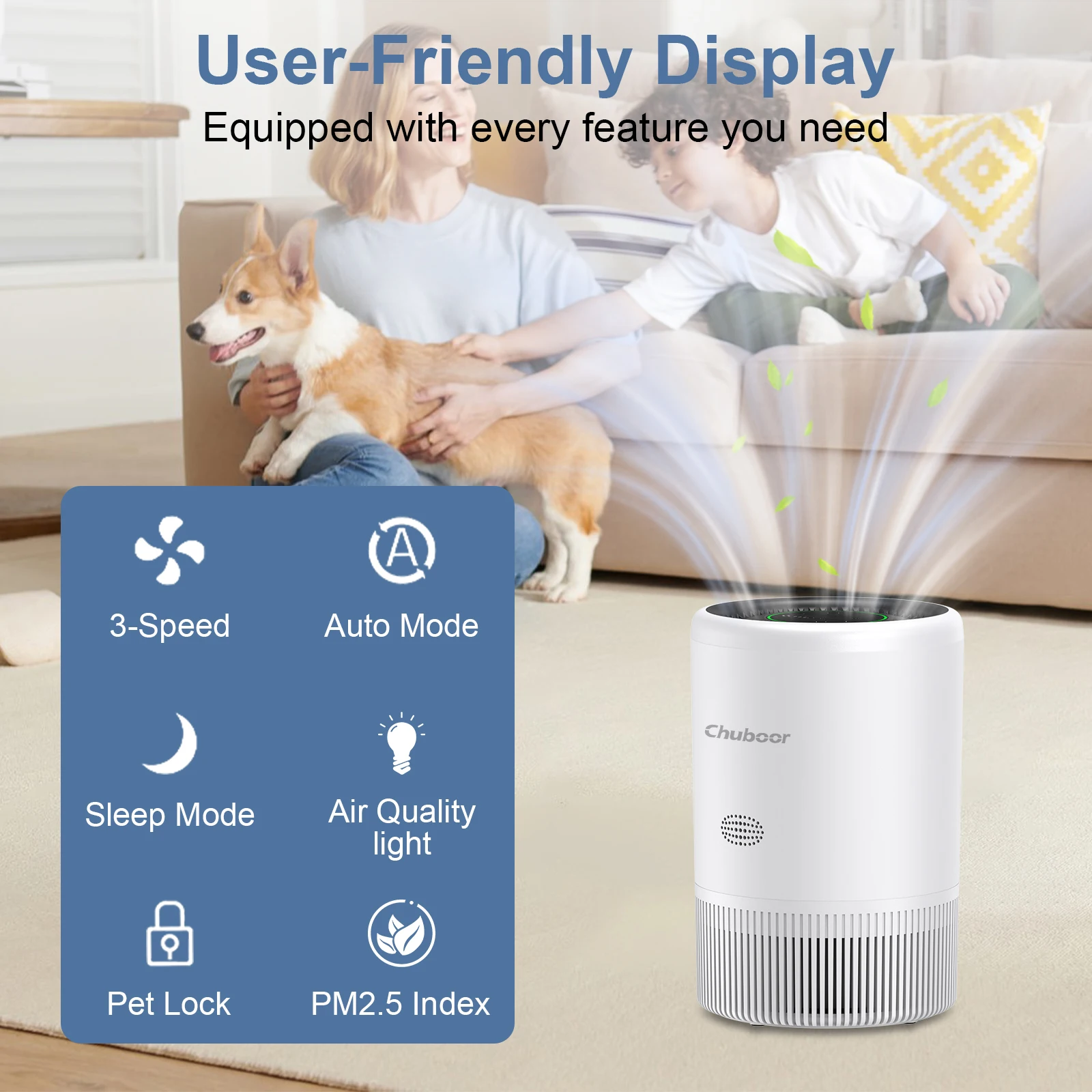 Chuboor Air Purifier for Bedroom Home