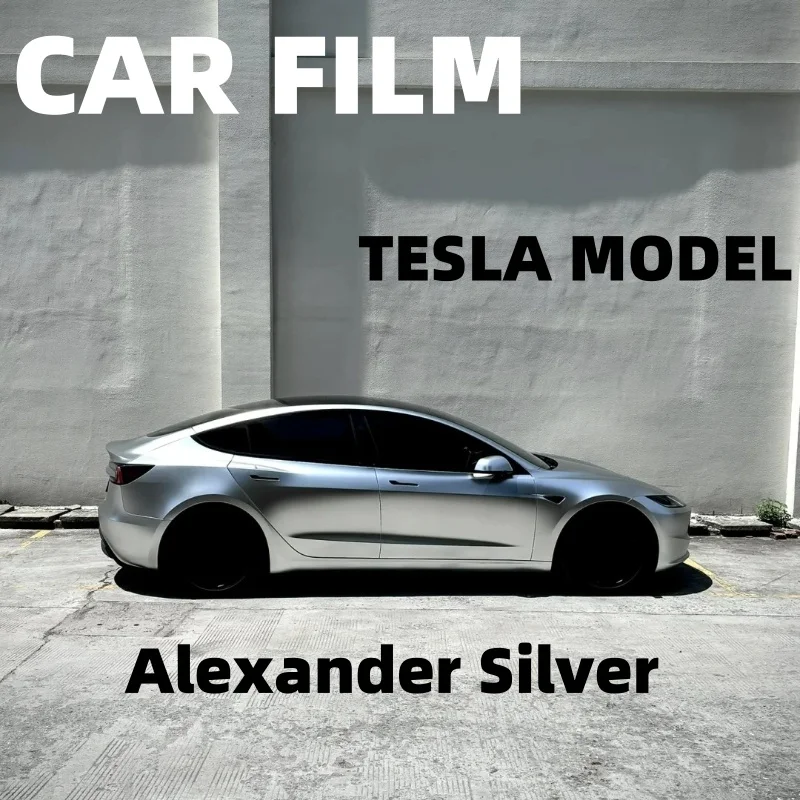 Alexander Silver Full Roll Colors Car Tesla Wrapping Vinyl Cars Accessories High Quality Full vehicle coverage All Models