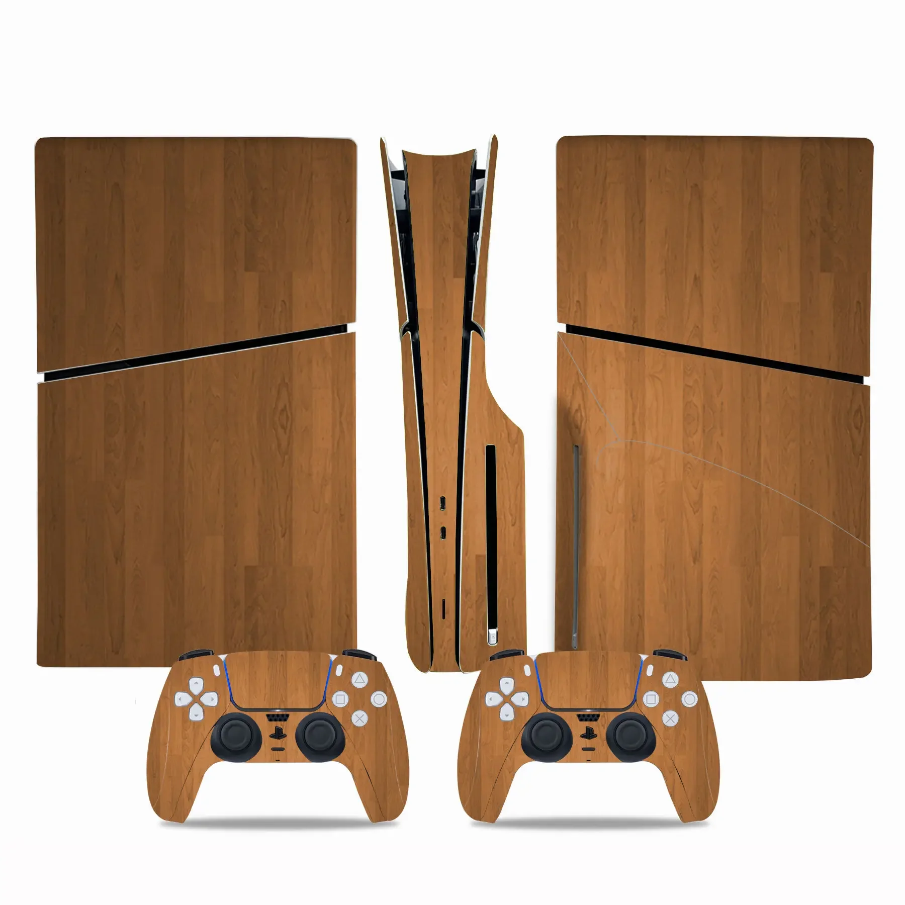 Novo ps5 disco fino adesivo de pele protetor decalque capa para controlador de console ps5 disco fino adesivo design de vinil-madeira