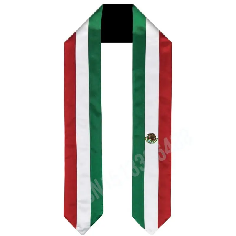 

Mexico Flag Scarf Top Print Graduation Sash Stole International Study Abroad Adult Unisex Party Accessory