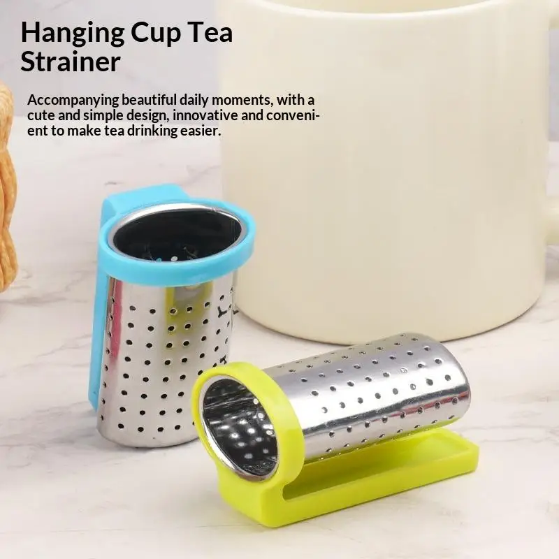 Creative Hanging On Cup Tea Strainer Cup Clamp Food Grade Stainless Steel Clip Tea Infuser With Handle 1PC
