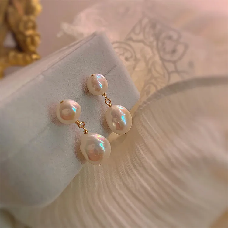 Einfache Design Wasser Tropfen Natürliche Barock Süßwasser Perle 925 Silber Nadel Weibliche Quasten Stud Ohrringe Großhandel Schmuck Geschenke – Detail 2