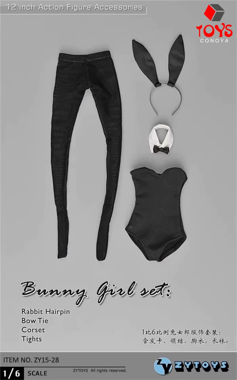 ZYTOYS ZY15-28 1/6 lapin vêtements fille sous-vêtements serrés bas ensemble modèle adapté 12 ''femme soldat figurine corps poupées