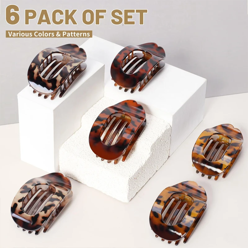 Flache Klaue Clips Koreanischen Stil Essigsäure Haar Clip Haar Zubehör frauen Löffel Leopard Haar Clip Top Clip Einfache kopfbedeckung – Detail 3