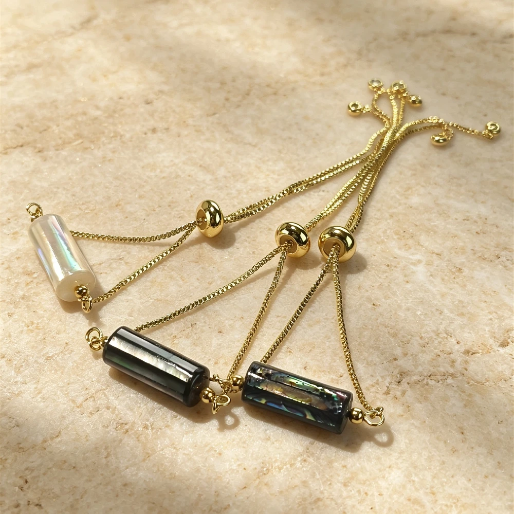 สร้อยข้อมือผู้หญิงทรงท่อชุบทอง - Seed Bead Tube บทวิจารณ์และราคา