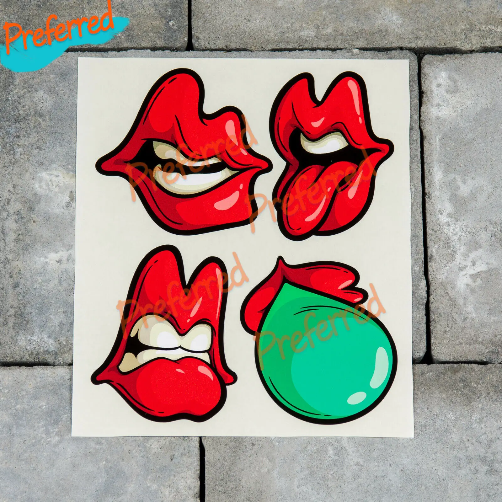 

4 X Sexy Lips Vinyl Stickers Decals Wall MacBook Laptop IPad