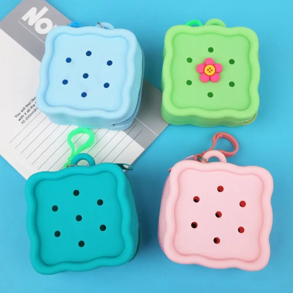 Cute Holes Soft Mini Wallet Zipper Coin Purses Silicone Card Holder Money Bag Women Girls Change Pouch Storage Bag