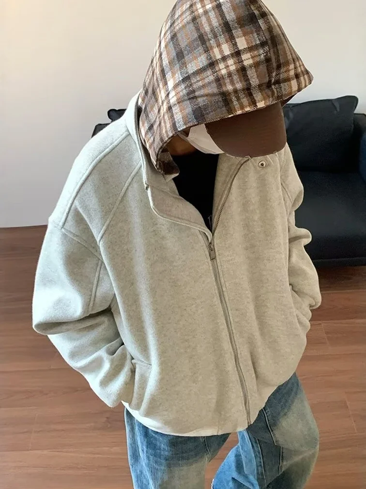 

Мужское шерстяное пальто Cleanfit: осенне-зимний кардиган с капюшоном, модный брендовый теплый хлопковый свитер, повседневная одежда