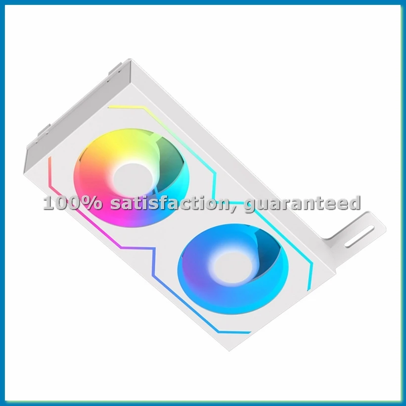 PC Memory Cooling Radiator 4Pin PWM/5V 3Pin ARGB with 2 Cooling Fan RAM Radiator Heatsink for DDR4 DDR5 RAM Cooler White-VVNB