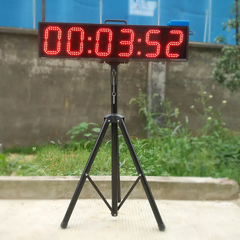 CHEETIE CP028 LED التدريب على مدار الساعة ساعة توقيت مزدوجة الوجهين ساعة توقيت 6 أرقام Led في الهواء الطلق سباق توقيت ساعة مع حقيبة حمل
