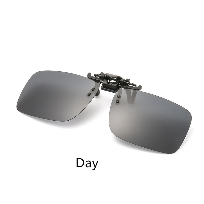 NEW Fashion 1pcs Fishing Sunglasses Clip with Box Unisex Polarized Clip on Sunglasses Near-Sighted Driving Night Vision Lens