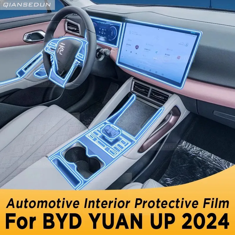 

For BYD YUAN UP 2024 Gearbox Panel Navigation Automotive Interior Screen TPU Protective Film Cover Anti-Scratch Sticker