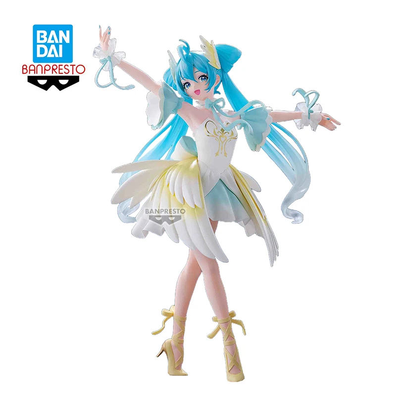 バンプレスト-ボーカロイド初音ミクエンジェルダンサーフィギュアオリジナルアニメモデルおもちゃオーナメントギフト21cm