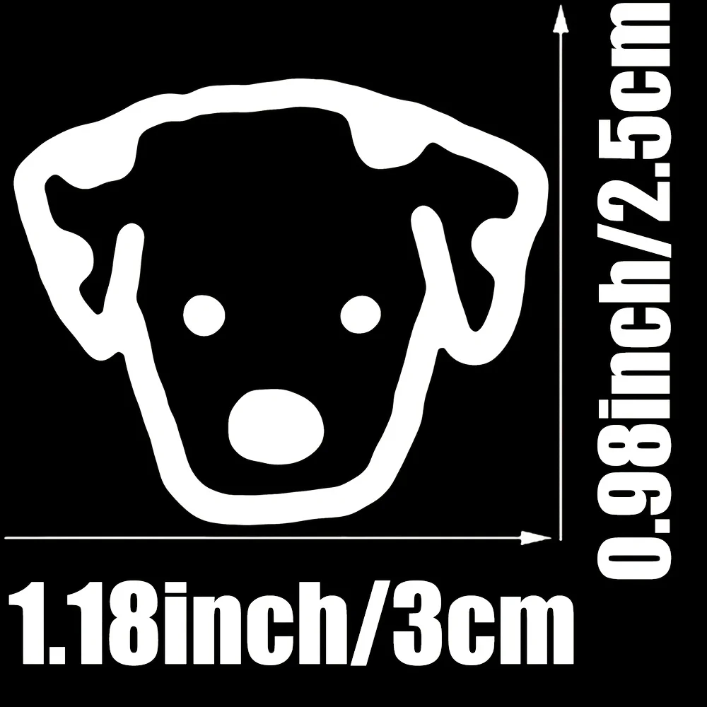 Minimalist Dog Head Stickers Waterproof Vinyl Decals for Vehicle Decor Black White Pink Holographic
