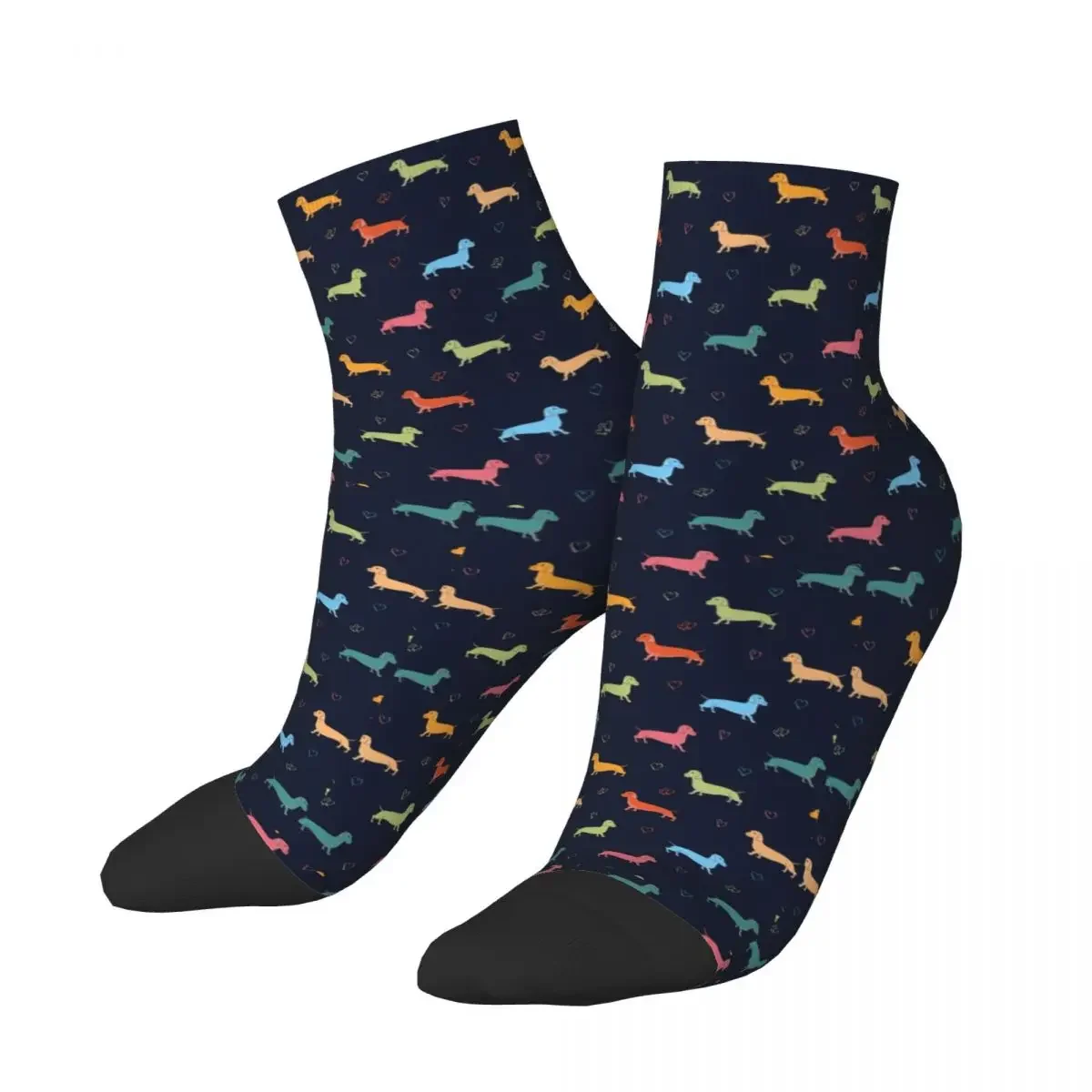 Cool Men's Dachshund Dress Socks Unisex Warm Breathbale 3D Print Badger Sausage the Wiener Dog Crew Socks