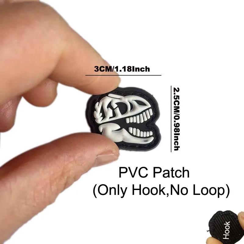 3CM /3D PVC Rubber Mini Tactical Backpack Patches with Hook,Funny Pumpkin Skull,Dinosaur Fossil Badge Stickers,Morale Patch