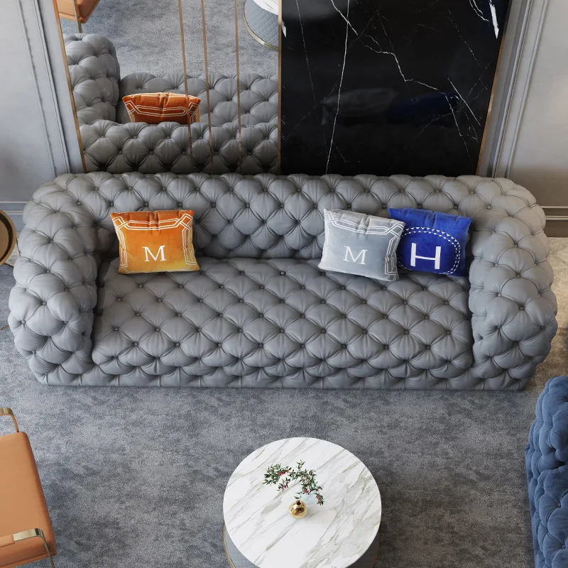 

/For Living Room Hotel Lounge Leather Sofas Furniture Modern Long Shape Chesterfield Velvet Sofa Furniture