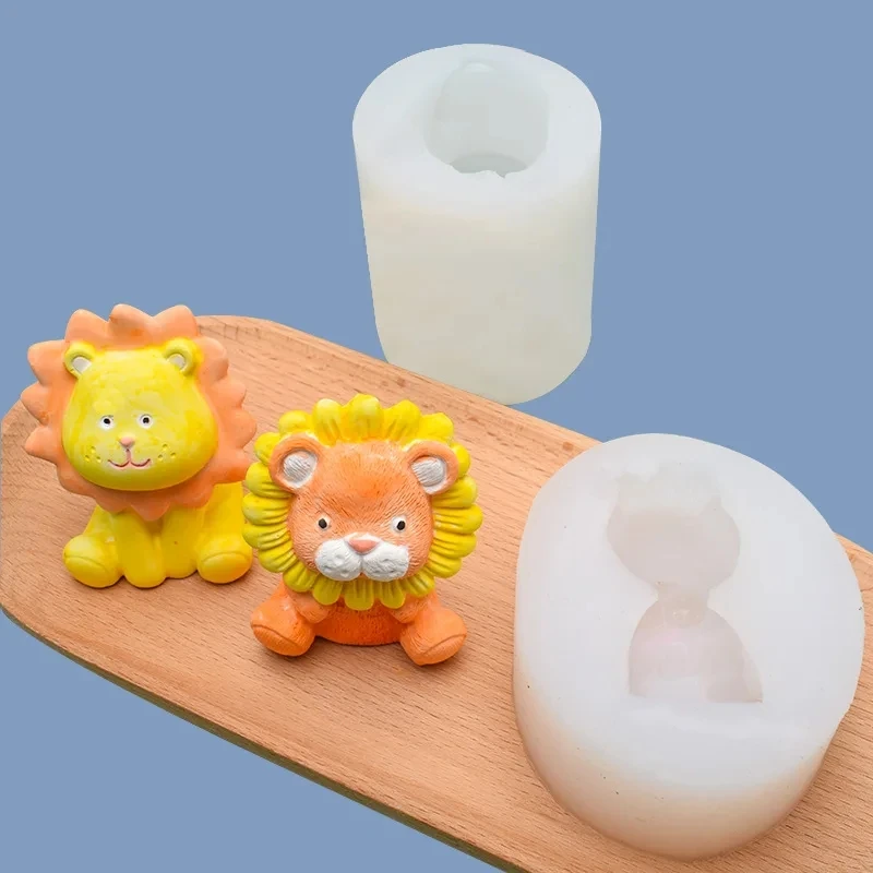 ライオンシリコンキャンドルモールド,動物石鹸,石膏,成形,日曜大工の
