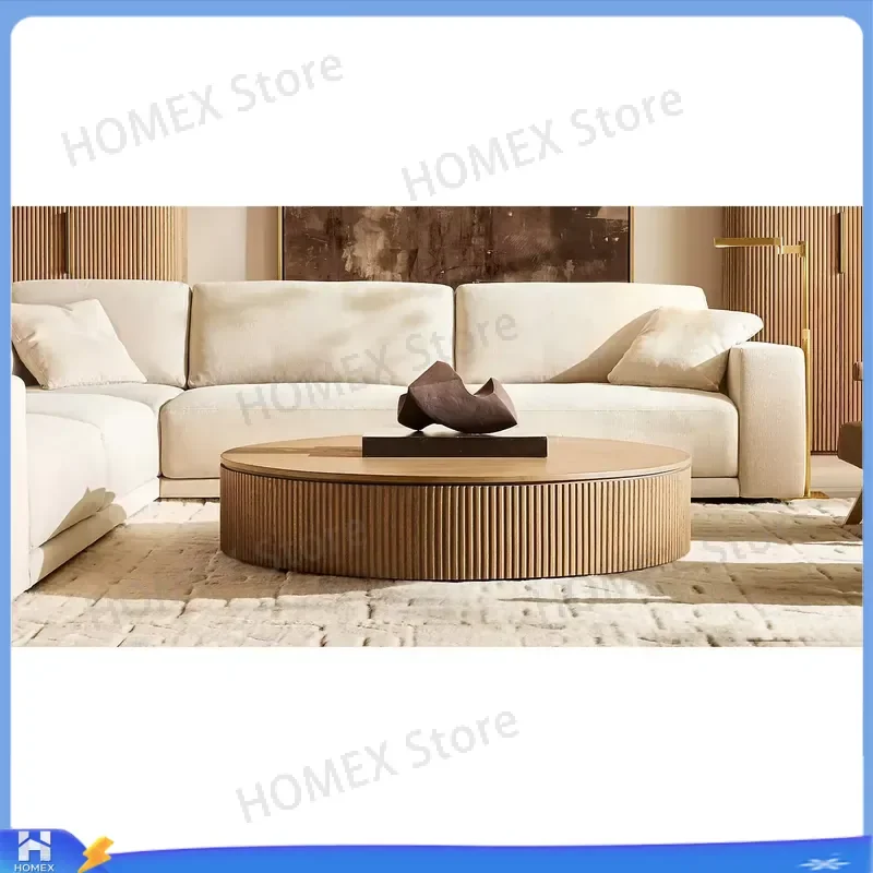 Modern Oak Wood Coffee Table Handmade Luxury Living Room Center Table Exquisite Side Furniture Home Decor Minimalist Design