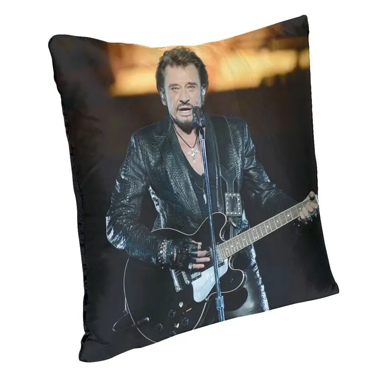 Johnny Hallyday Guitar Luxury Throw Pillow Covers Living Room Decoration French Singer Rock Music Chair Cushion