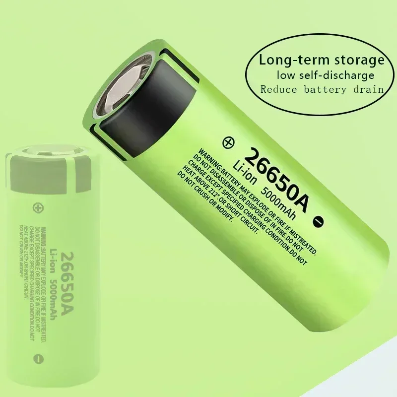 26650 lithium battery 26650A,100% original 3.7V 5000mAh large capacity rechargeable battery for strong light flashlights