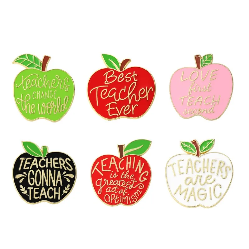 Badges pour la saison des diplômes et la Journée des enseignants, épingles en alliage sur le thème de la gratitude, accessoires pour vêtements et sacs, cadeaux pour amis