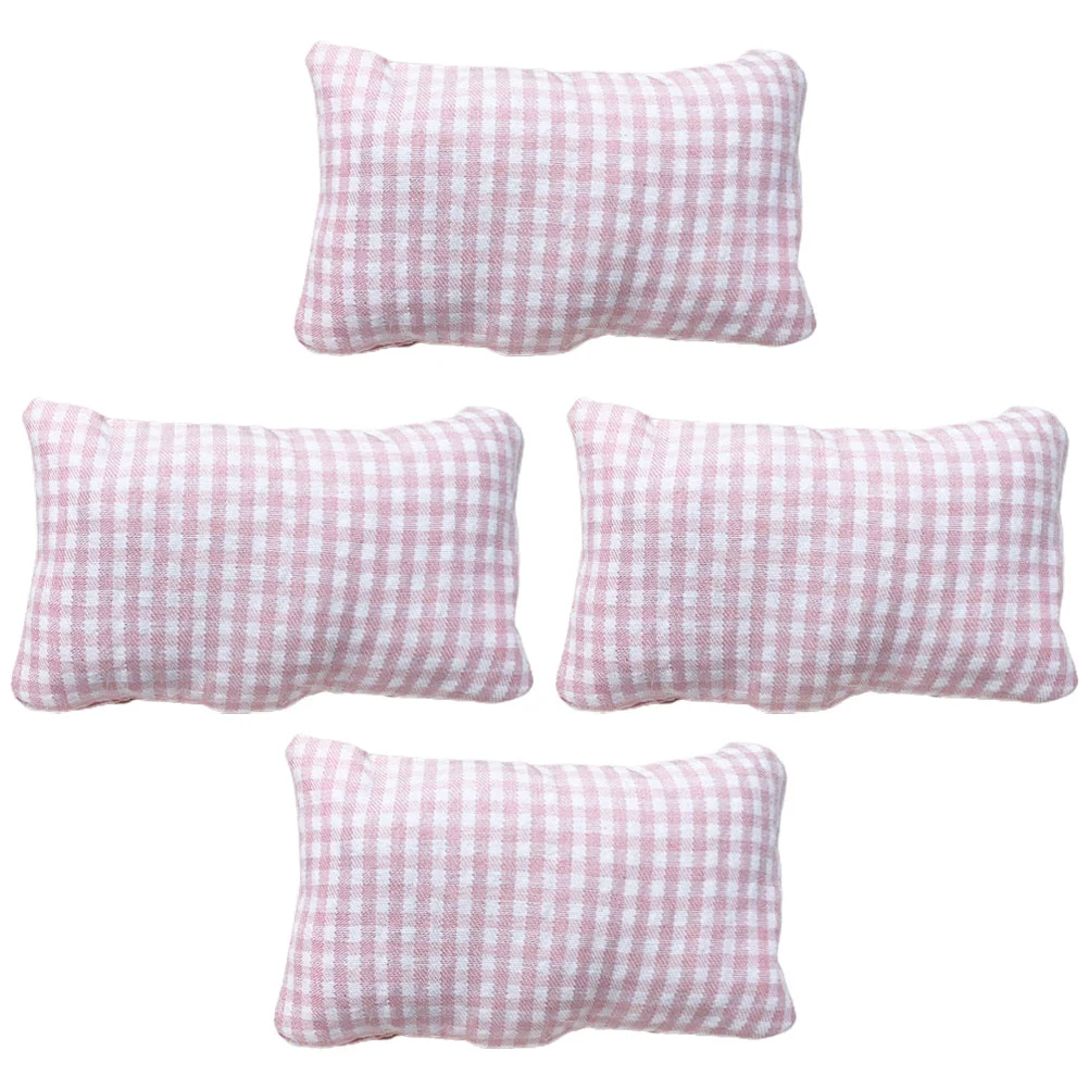 4 Pcs Sofa Cushion Dollhouse Mini Pillow Model Scene Accessories 4pcs Individual Stuffed Toy Pp Cotton Tiny