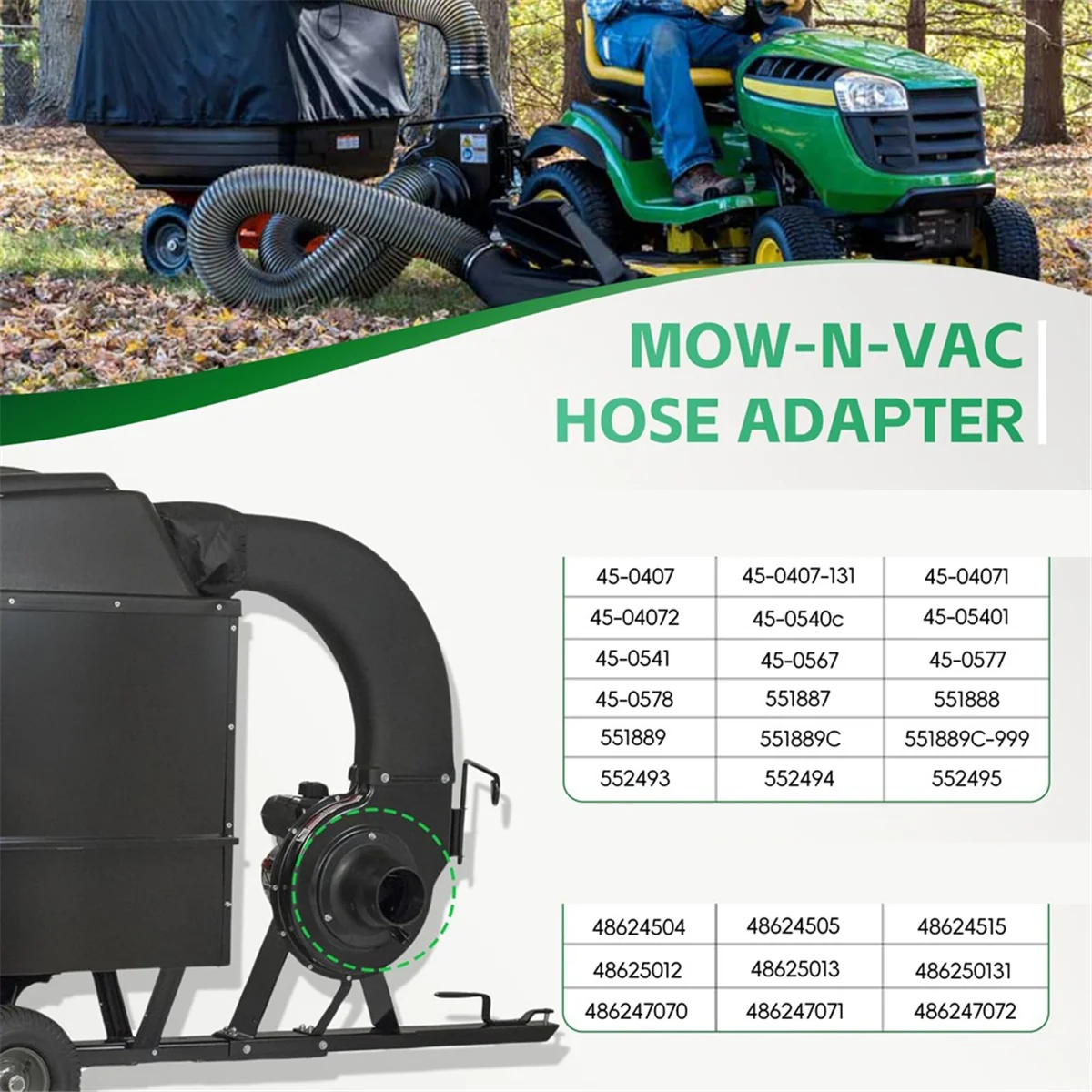 

Переходник для шланга BAAQ 43791, детали для газонокосилки для пылесоса AgriFab Leaf и Mow-NVac, для адаптера вакуумного шланга для листьев