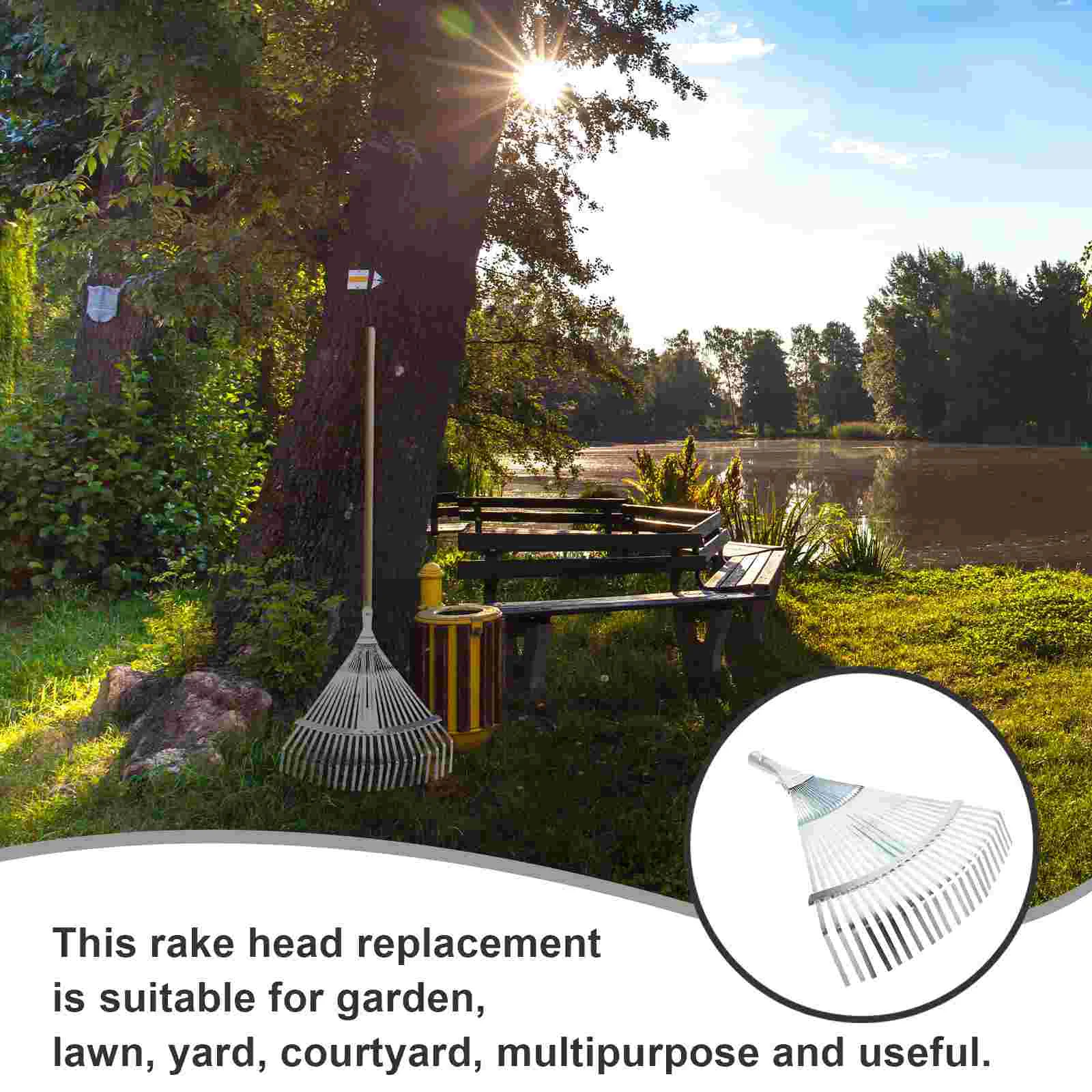 Garden Rake Handle Metal Rakes for Lawns Heavy Duty Expandable Gardening Steel Adjustable Leaves High-carbon