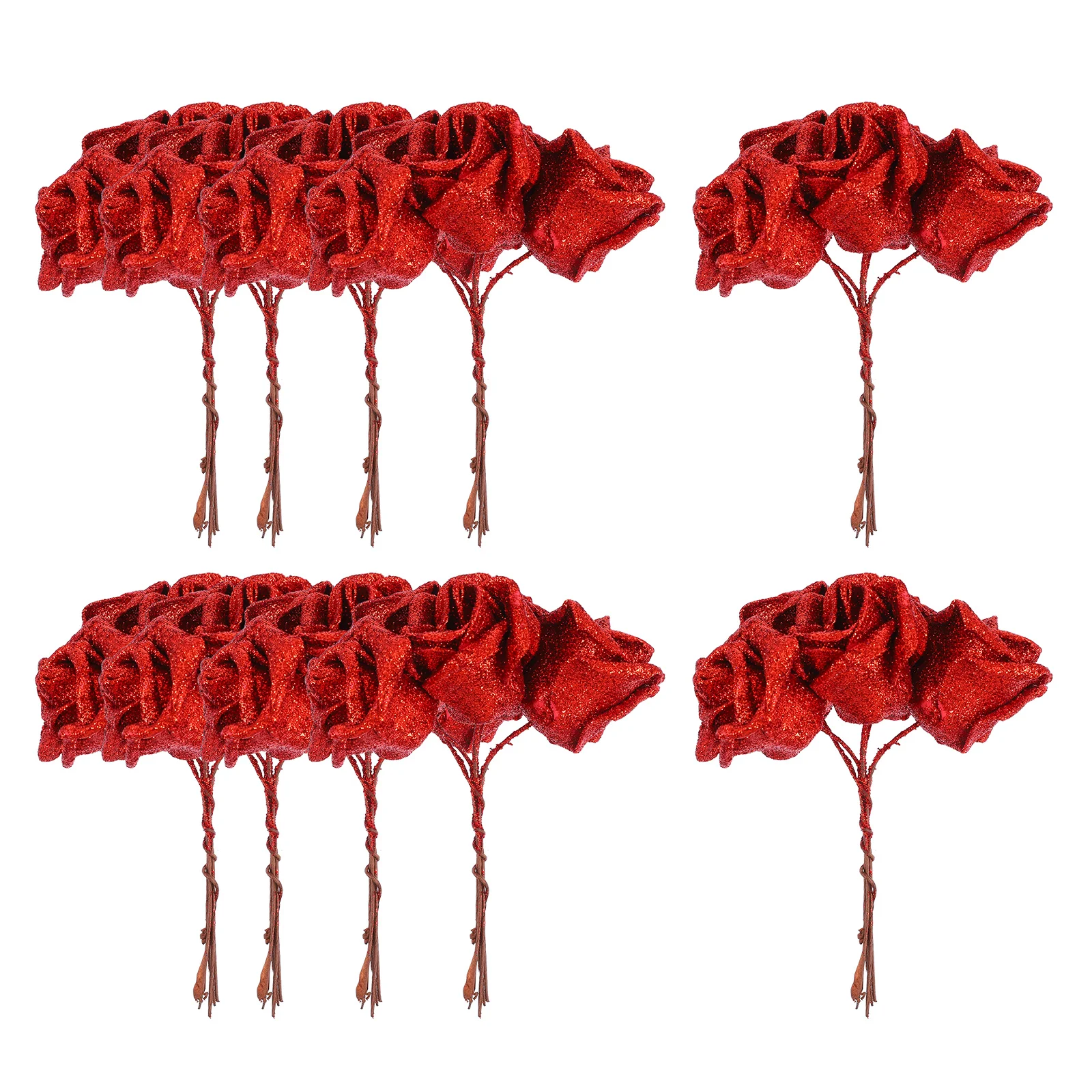 

50 pcs Crystal Rose Artificial Flowers Realistic PE Material Home Wedding Decor Non Fading Red Outdoor Simulated Flower Props
