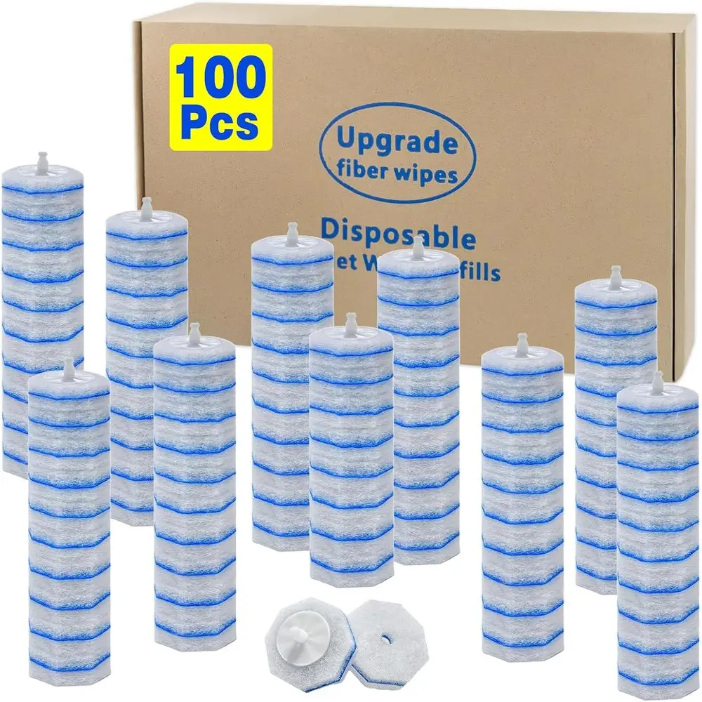 

100 сменных насадок для туалетной щетки, одноразовые, совместимые с системой очистки ToiletWand, улучшенная щетка для чистки унитаза