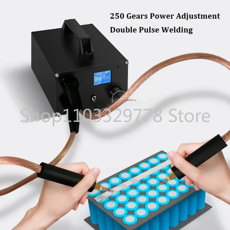 250 Gears Spots Welding Machine Double Capacitors Energy Storage Dual-pulse Welding 0.3mm Nickel Sheet 18650 Battery Spot Welder