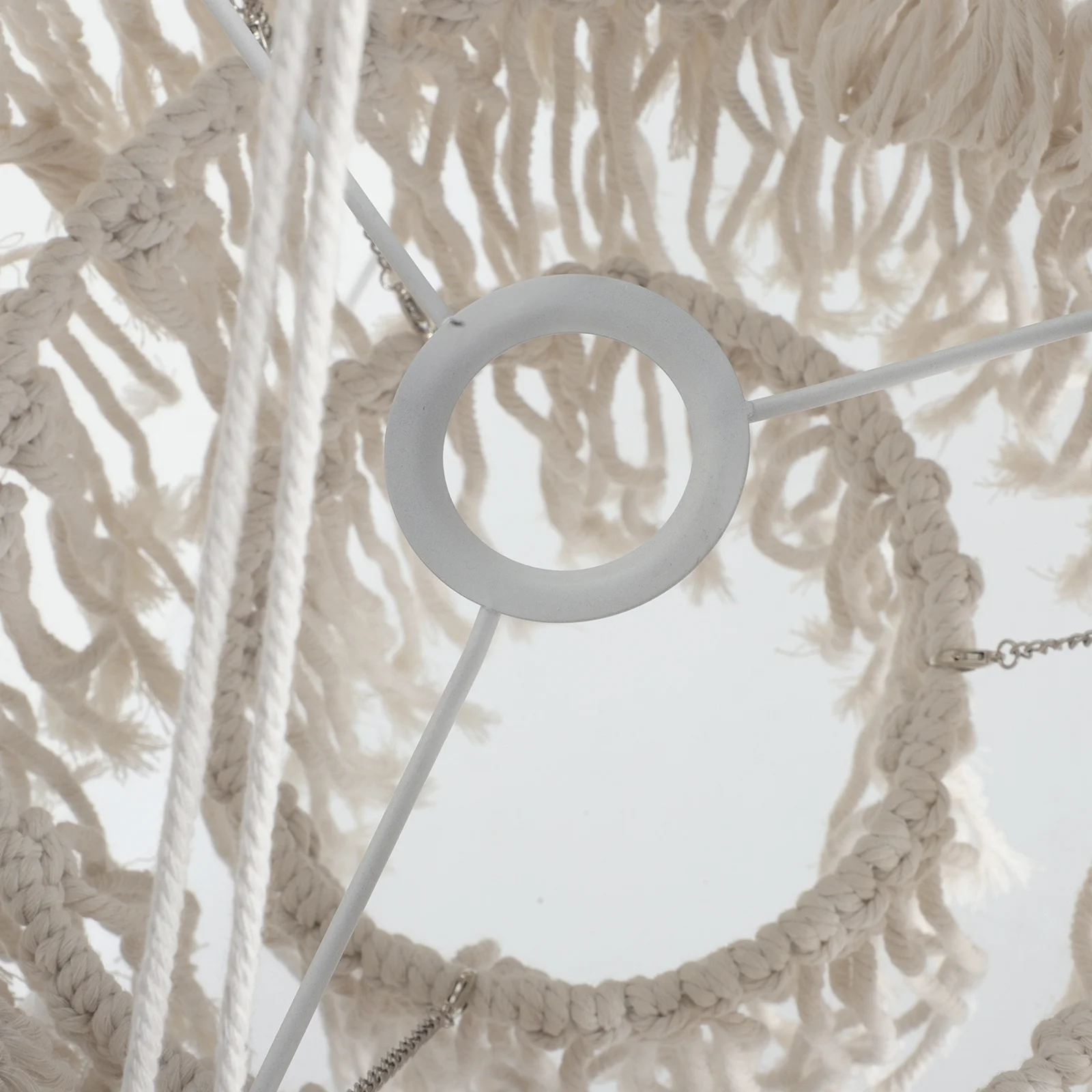 1 مجموعة بوهو مكرامية معلقة عاكس الضوء المنسوجة يدويا شرابة قلادة غطاء مصباح غطاء الشمال نمط غرفة المعيشة ضوء السقف التبعي