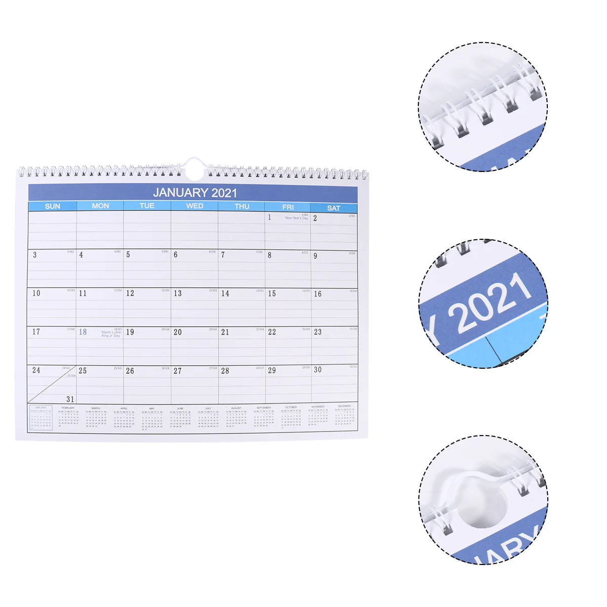 1Pcs English Edition Calendar 2021 Premium Paper Decorative Desk Tabletop Schedules Chic Style Home Office Decoration
