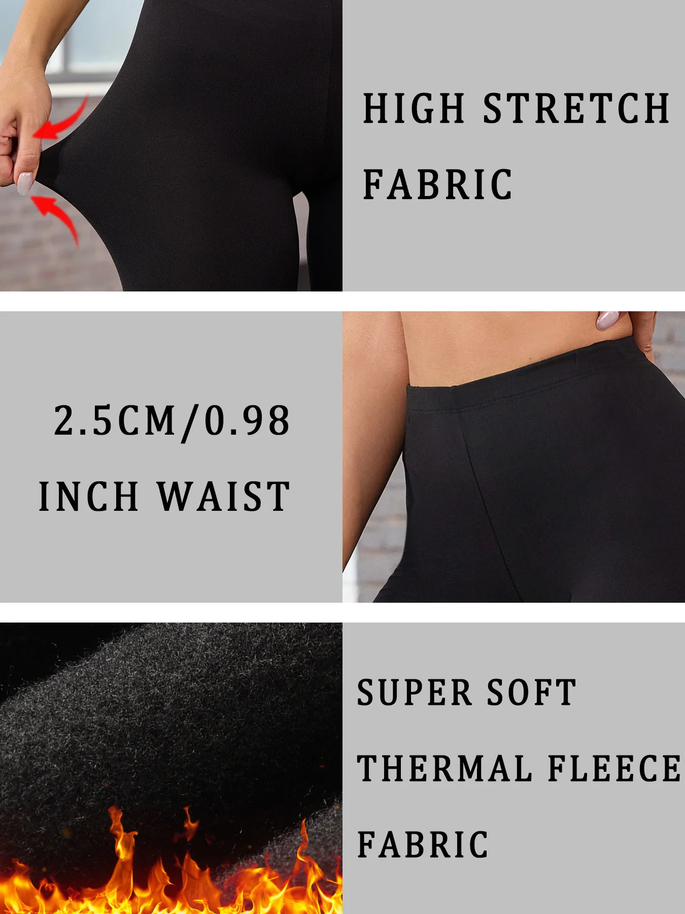 2 pack Women's fleece lining leggings with thermal technology. Designed for winter running, yoga and keeping warm during workout