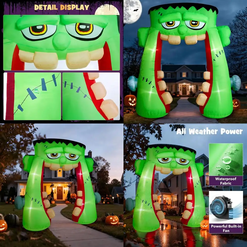 

Giant Frankenstein Mouth Archway Inflatable for Outdoor Halloween Lawn Decorations