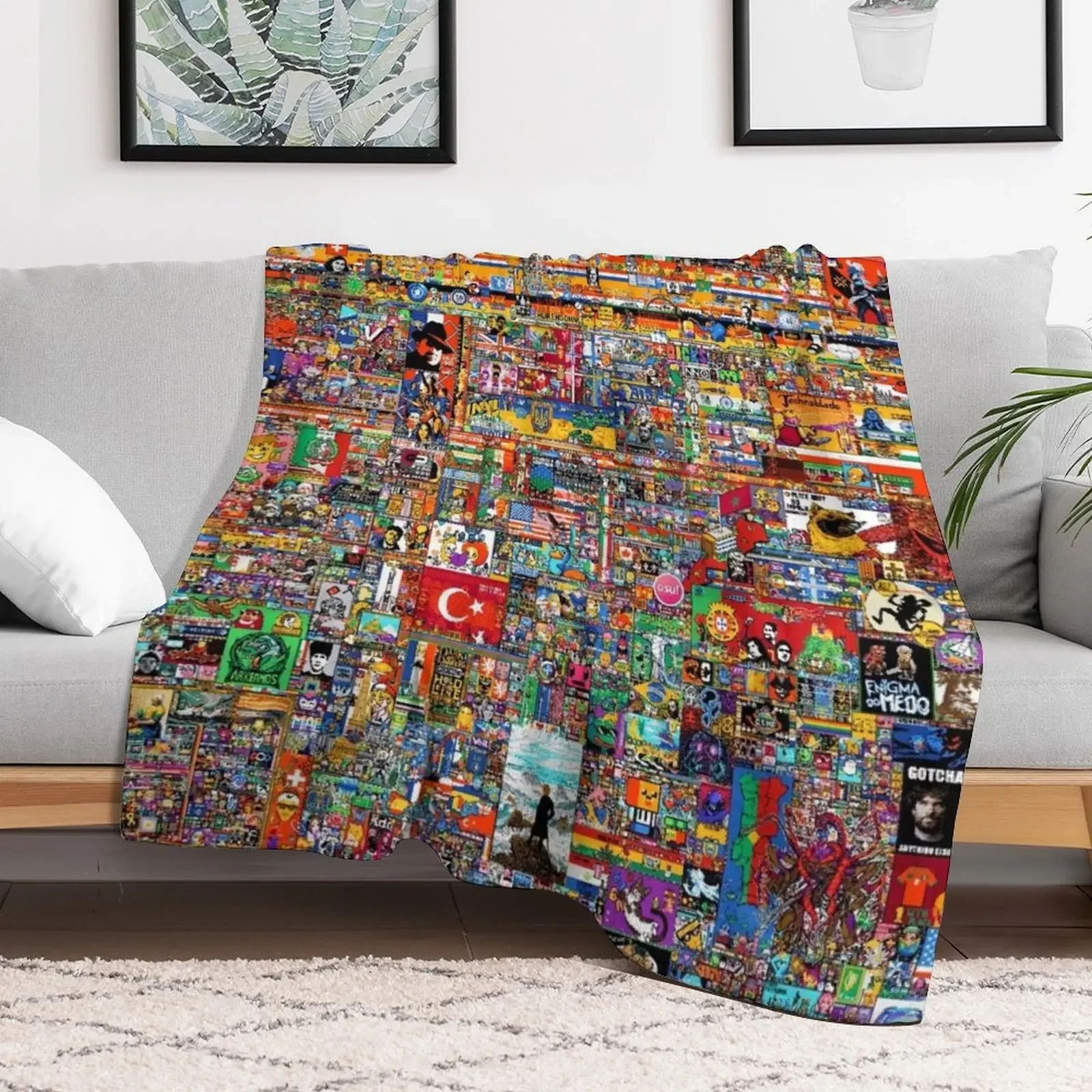 Reddit Place 2023 Merch, Reddit r/place 2023, r/place 20223, Merch, Poster Throw Blanket Furrys Single Tourist Blankets