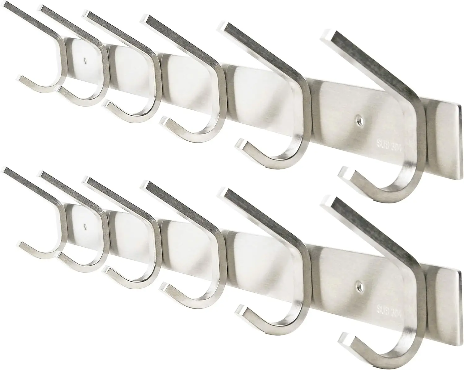 

2-Pack Stainless Steel Coat Rack, Satin Finish for Bedroom, Bathroom, Hallway Storage