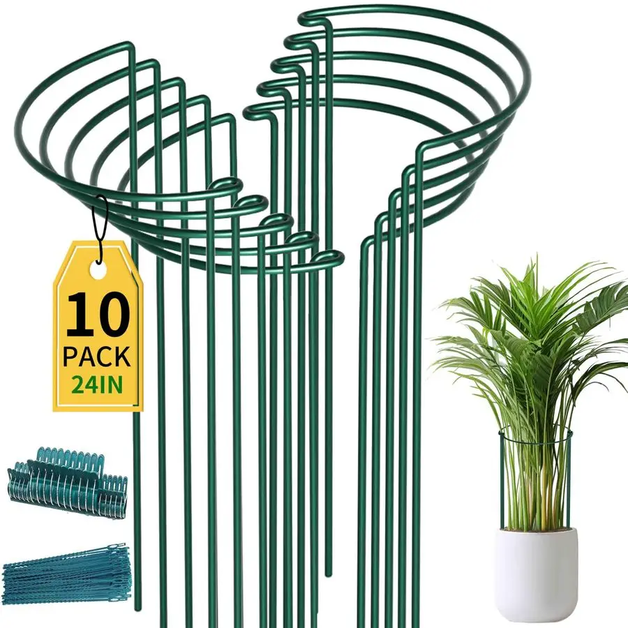 

Набор из 10 опор для пионов, 10 широких и 24 высоких прочных металлических каркасов для пионов диаметром 4,5 мм, для использования на улице