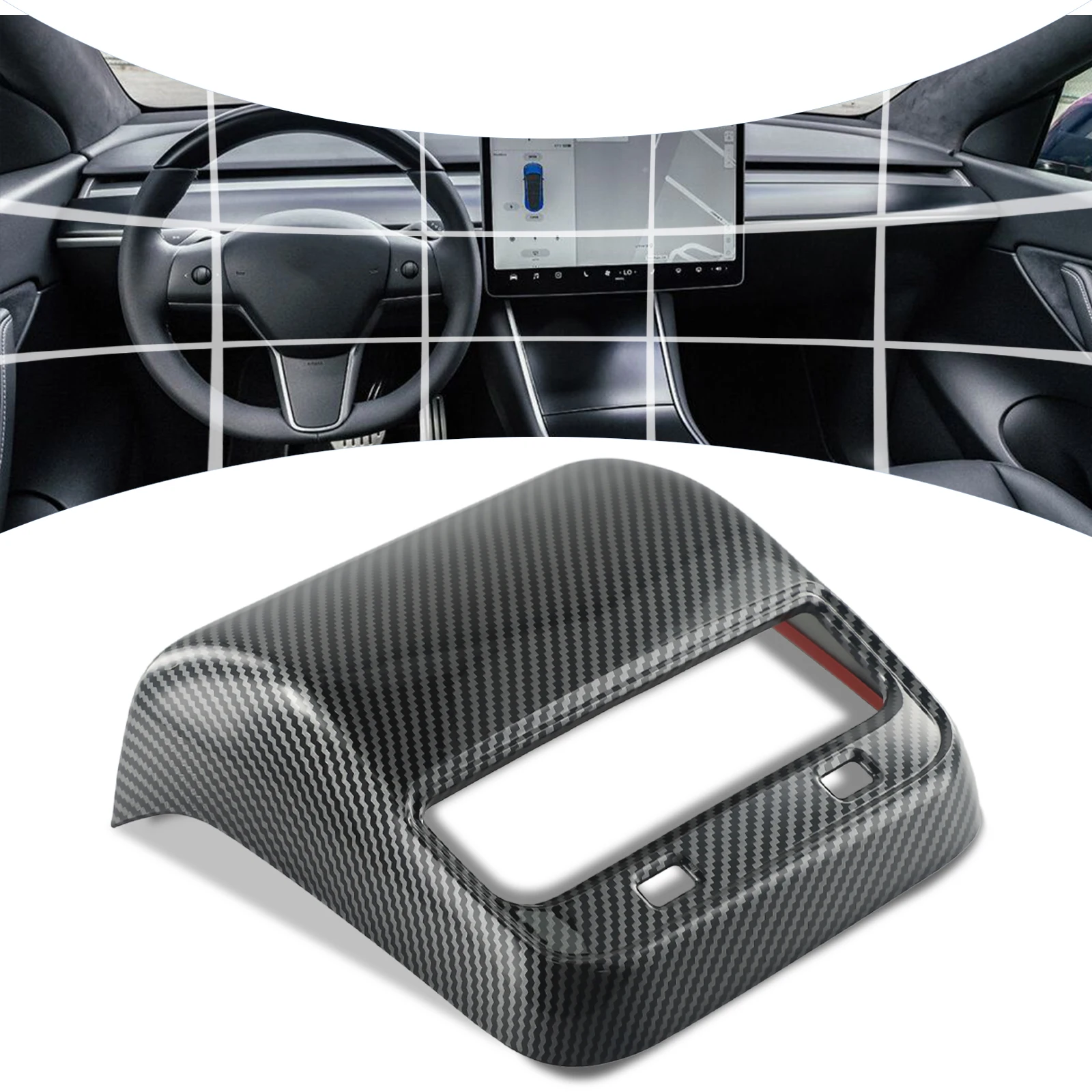 

1pcs Hot Sale Glossy Carbon Fiber Rear Vent Outlet Cover Trim For Tesla Model 3/Y 17-23 Car Rear Vent Outlet Cover Trim Glossy