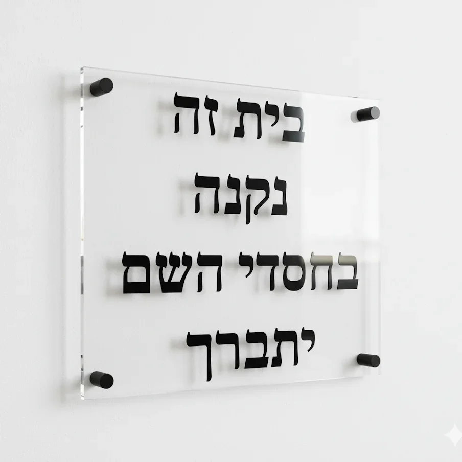 Custom 3D Acrylic Jewish Home Blessing Wall Art Modern Hebrew Decor Unique Housewarming Gift Israel Home Sign Faith Art