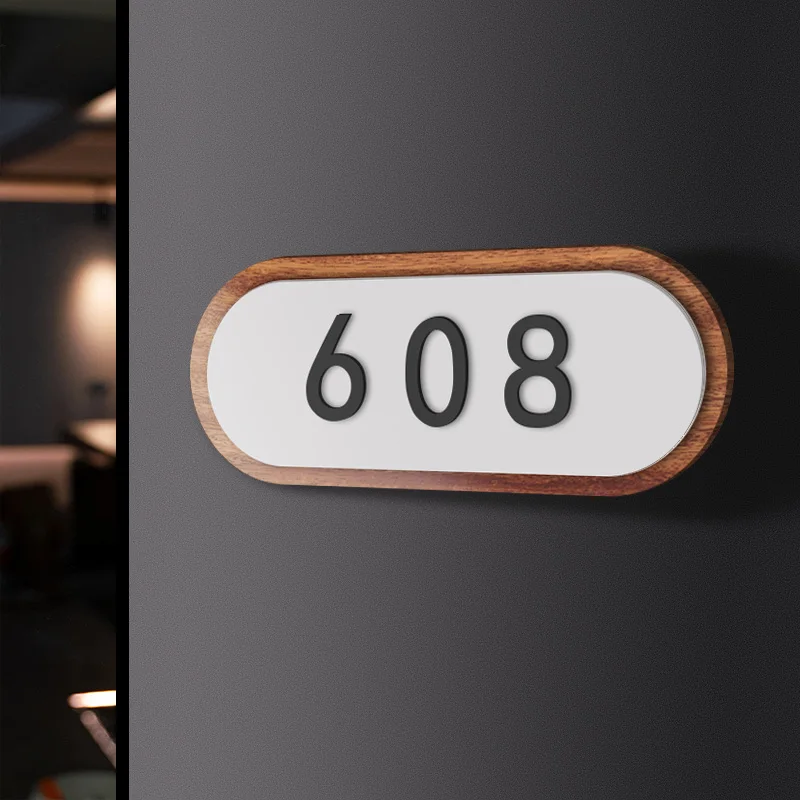 Acrylic Door Plate with Sticker or Magnet Customize 3D Laser Cut House Number for Home Villa Shop Store Office Apartment Hotel