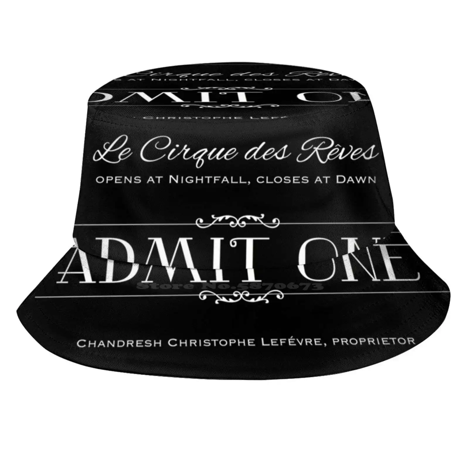 Le Cirque Des Rêves Admission Ticket Sun Cap Fisherman Hat Bucket Hats Elaine Hong Ya Fiction Books Fan Art Carnival Steampunk