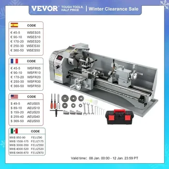 VEVOR Mini Metal Lathe Machine 1100W 220 x 750MM Variable Speed LED Brushless Motor Lathe For Making Metric Threads Inch Threads