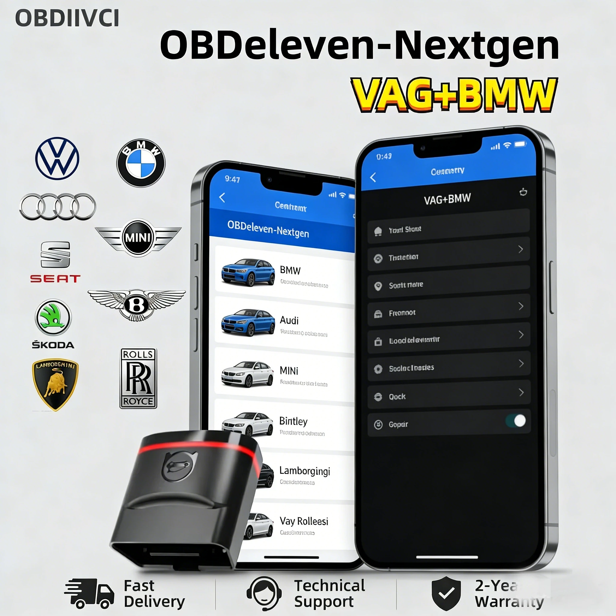 OBDeleven Nextgen OBD2  For volkswagen/Audi A4 b8 A3/Seat Leon/Skoda/BMW/VAG For IOS/Android VW Auto Car Tools Diagnostic tools