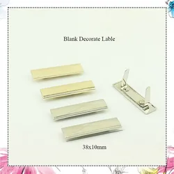 30Pcs 10x38mm Metal Bag Blank Label Customize Logo Decorative Tag Buckle for Shoes Purse Handbag DIY Hardware Sewing Accessories